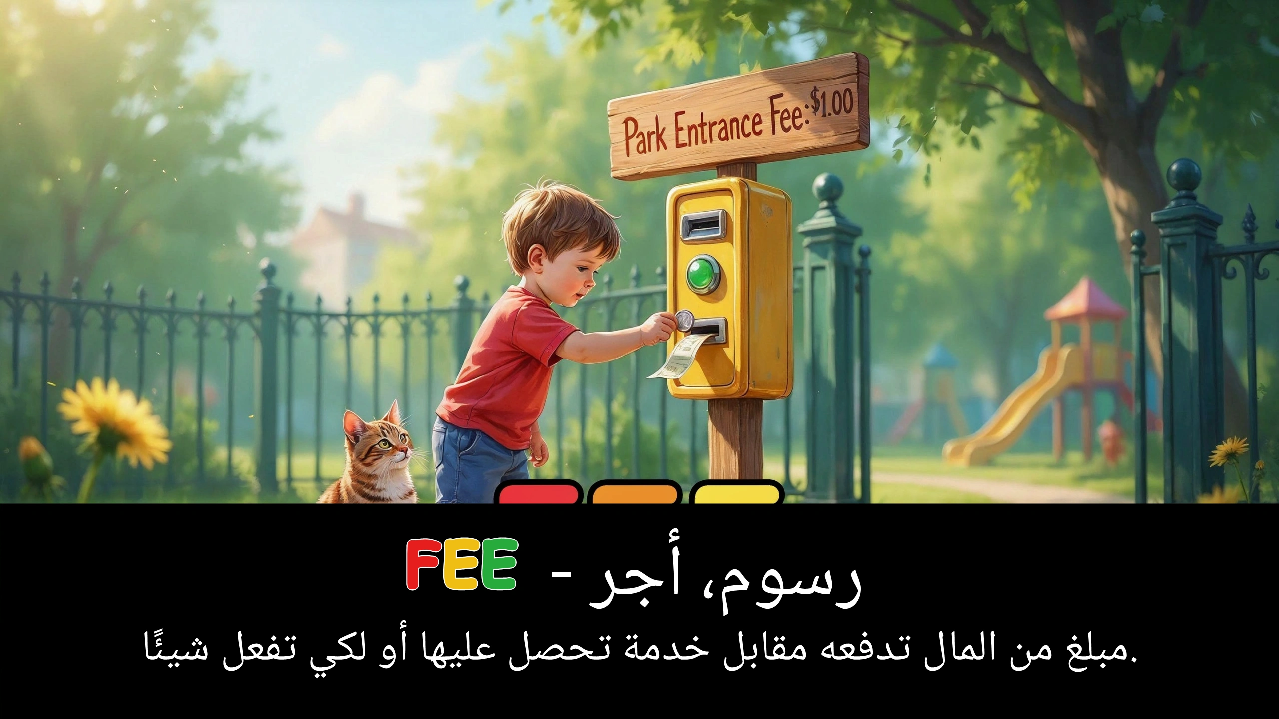 Arabic Illustration for fee